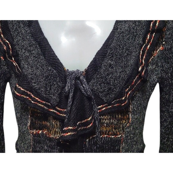 Forla Paris Cardigan Sweater Women's S Gray Mohair Wool Ruffle Bohemian Artsy - Picture 13 of 16